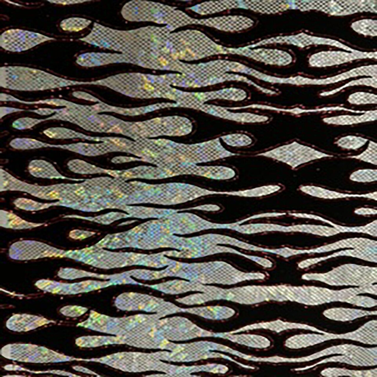 1 Yard Flocking Flame Hologram Nylon Spandex Tricot Fabric for Costumes Dancewear 60 Inch Width